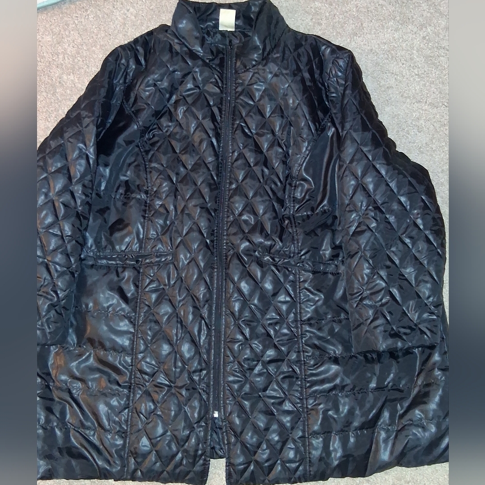 Womens Size 3X Black Quilted Jacket